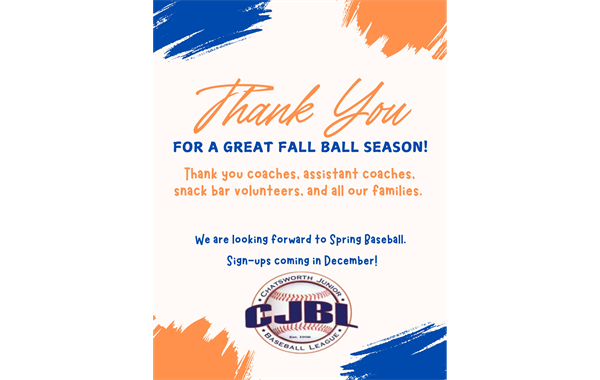 Fall Ball Thank You